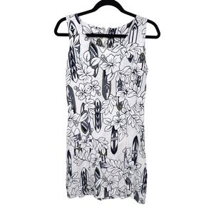 Samson Dress Medium White Tropical Surfboard Floral Hibiscus Surf Beach Hawaiian